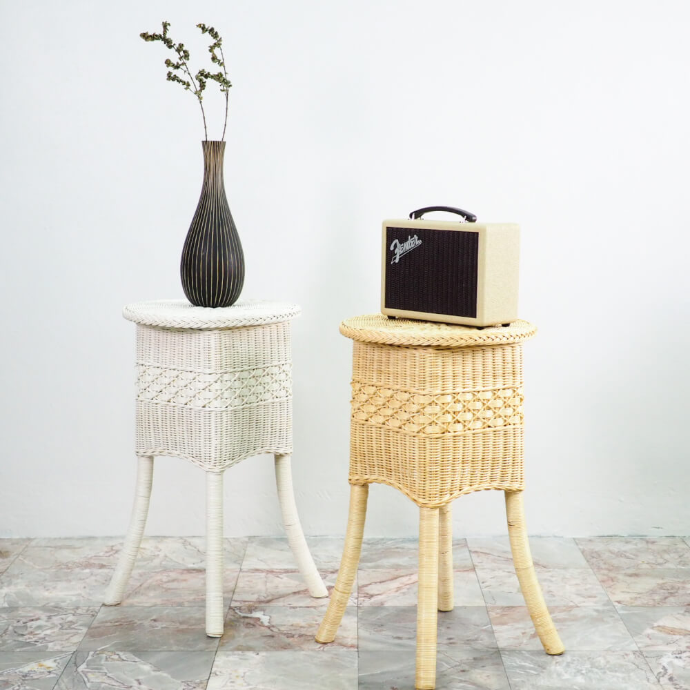 โต๊ะข้าง หวายแท้ PISAMAI รุ่น MESA SIDE TABLE ทรง MINIMAL ขนาด 40*40*70 ซม. สีธรรมชาติ_4